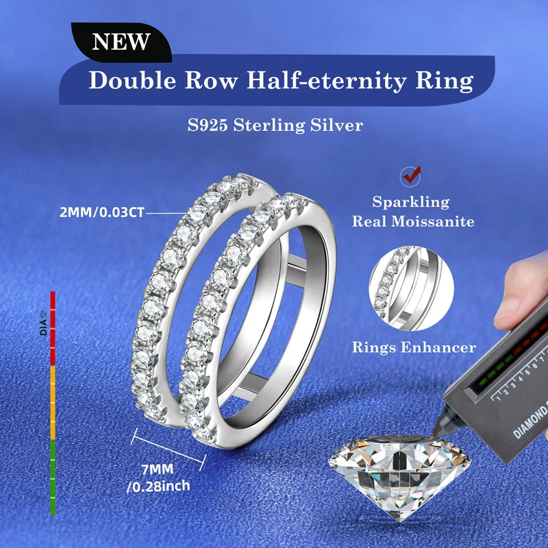 Double Row Moissanite Ring Enhancer