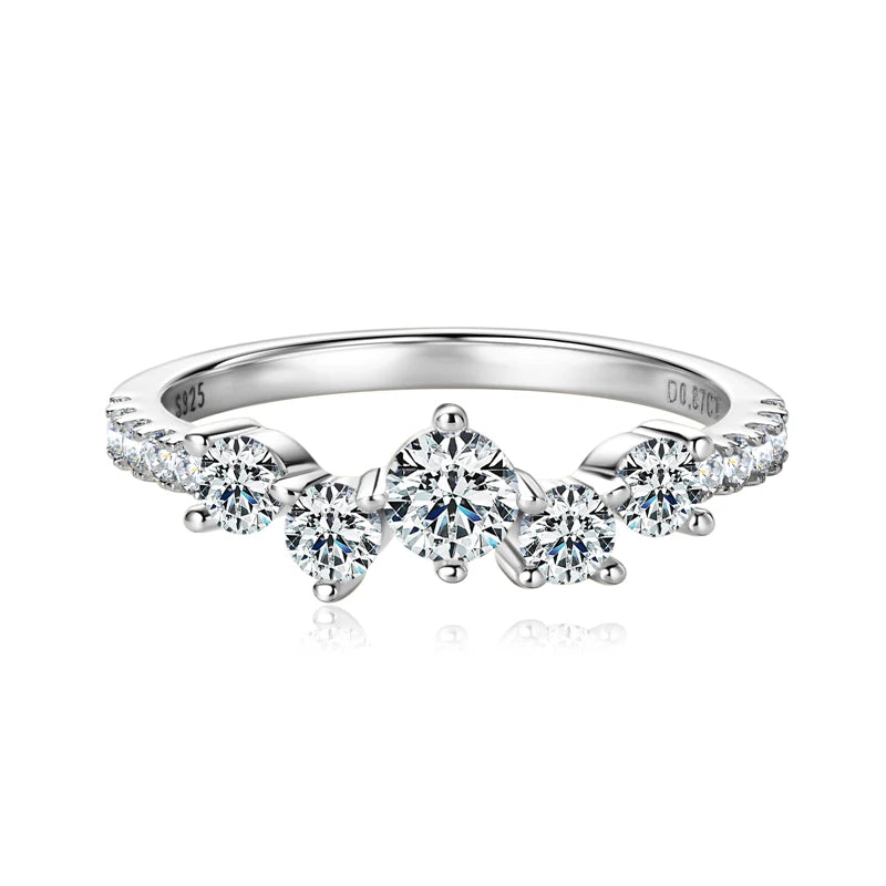 Moissanite Cluster Ring in 925 Sterling Silver