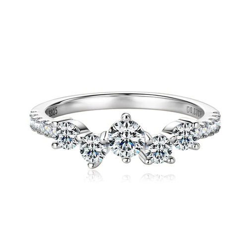 Moissanite Cluster Ring in 925 Sterling Silver