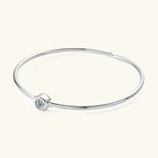 Solitaire Bezel Set Moissanite Bangle Bracelet