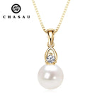 Elegant Pearl Cubic Zirconia Pendant Necklace