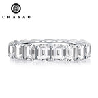 Emerald Cut Cubic Zirconia Eternity Band Ring