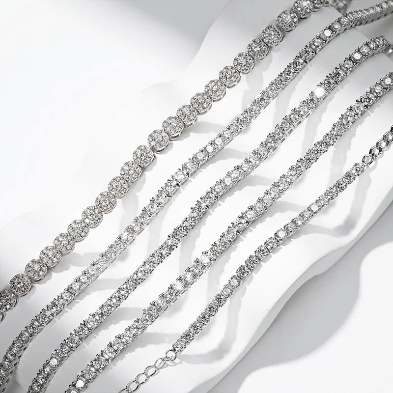 Round Moissanite Tennis Bracelet with Extender