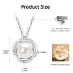 Interlocking Rings AAA Freshwater Pearl Pendant Necklace