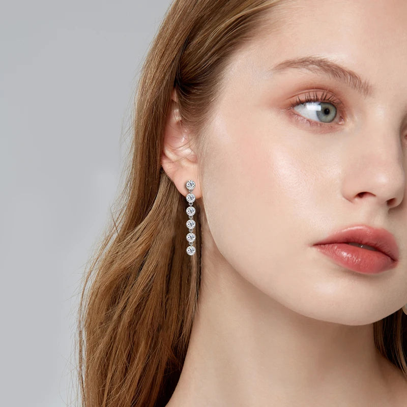 Dazzling Moissanite Dangle Stud Earrings for Women