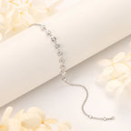 Silver Bezel Set Moissanite Charm Bracelet