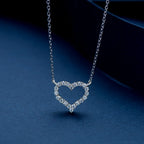 Moissanite Heart Outline Pendant Necklace