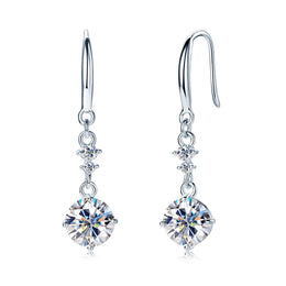1.0ct Moissanite Dangle Hook Earrings