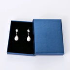 Pear Zirconia & Teardrop Pearl Drop Earrings