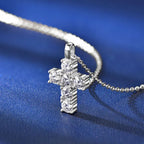 Moissanite Cross Pendant Necklace (1.20 CTTW)