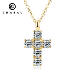 Dainty Gemstone Cross Pendant Necklace