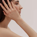 Dainty Bezel Set Stone Adjustable Chain Bracelet