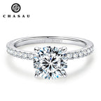 Round Moissanite Hidden Halo Pavé Ring
