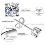 Classic Moissanite Four-Claw Stud Earrings