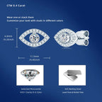 Dainty Moissanite Eye Stud Earrings
