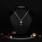 Pave Cross Pendant Necklace with Dainty Chain