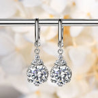 Classic Gold Dangle Moissanite Drop Hoop Earrings