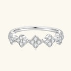 Moissanite Clover Cluster Stackable Ring