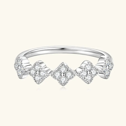 Moissanite Clover Cluster Stackable Ring