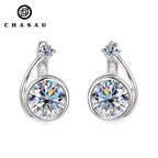 Asymmetrical Moissanite Spiral Clip Hoop Earrings
