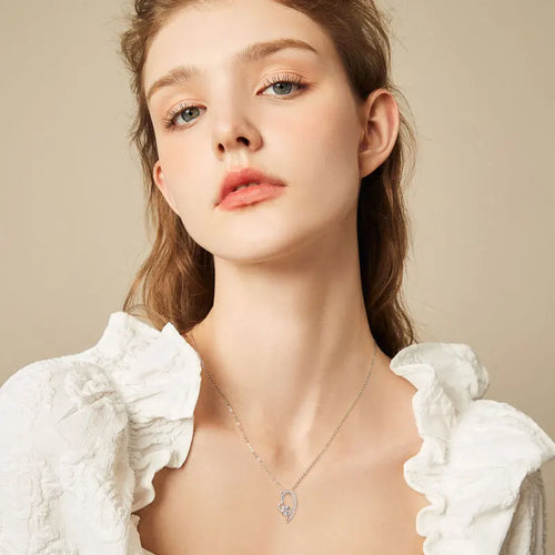1Ct Moissanite Asymmetric Heart Pendant Necklace