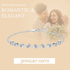 Silver Bezel Set Moissanite Charm Bracelet