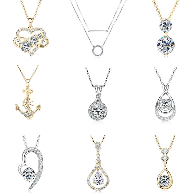 Moissanite Halo Flower Pendant Necklace