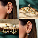 Convertible Moissanite & Cubic Zirconia Dangle Stud Earrings