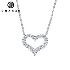 Moissanite Heart Outline Pendant Necklace
