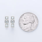 Moissanite Three Stone Huggie Hoop Earrings