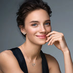 Moissanite Heart Outline Pendant Necklace