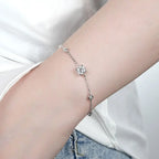 Dainty Round Stone Adjustable Chain Bracelet