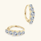 Hoop Earrings with Five Round Prong-Set Stones