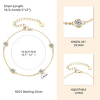 Dainty Bezel Set Stone Adjustable Chain Bracelet