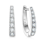 D-Shape Moissanite Huggie Hoop Earrings