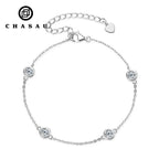 Dainty Bezel Set Stone Adjustable Chain Bracelet
