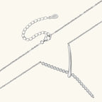 Y-shaped Lariat Necklace with Crystal Line