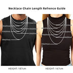 Polished Silver Cross Pendant Necklace Wheat Chain