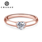 Dainty Heart Solitaire Ring in Silver or Rose Gold