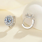 Solitaire Moissanite Hoop Earrings in 925 Silver