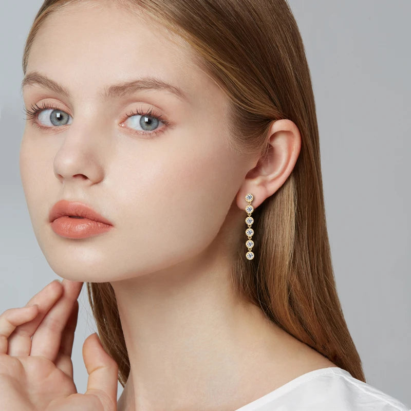 Dazzling Moissanite Dangle Stud Earrings for Women