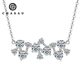Asymmetrical Moissanite Star Cluster Necklace