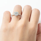 Moissanite Heart Halo Ring in Sterling Silver