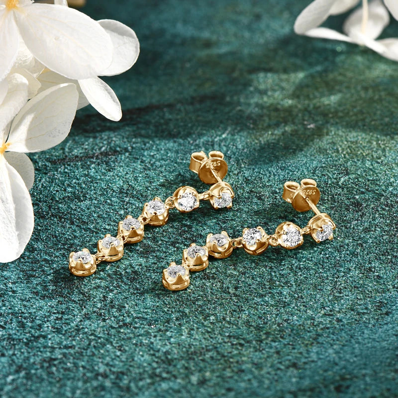 Dazzling Moissanite Dangle Stud Earrings for Women