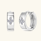 Moissanite Clover Wide Hoop Earrings
