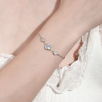 Two Stone Moissanite Adjustable Bracelet