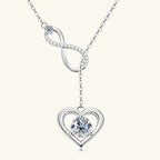 Moissanite Infinity Heart Lariat Necklace