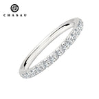 Moissanite Half Eternity Ring in Sterling Silver