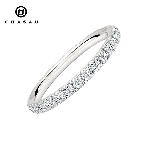 Moissanite Half Eternity Ring in Sterling Silver