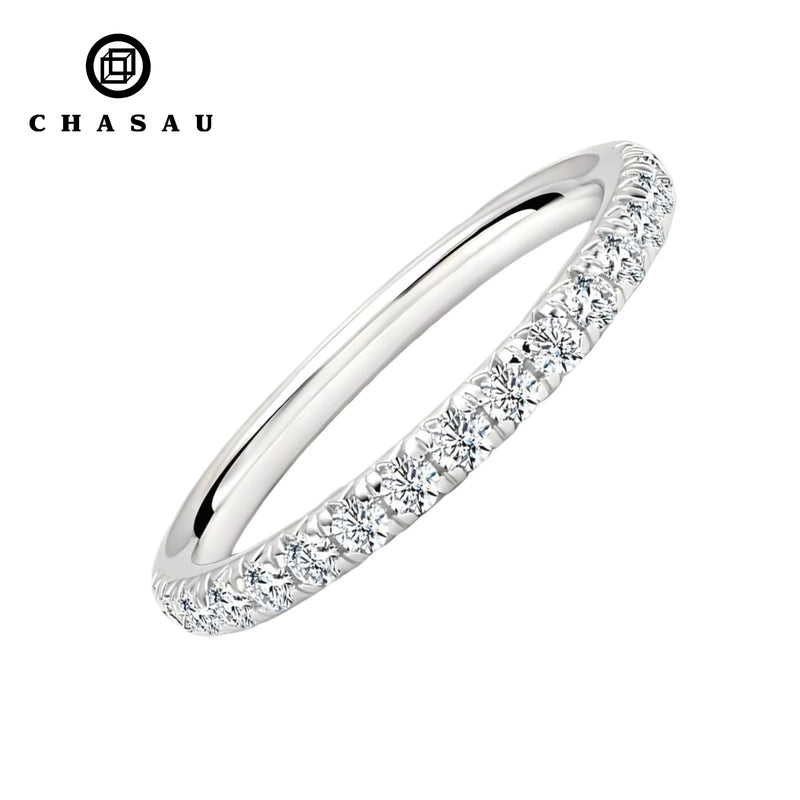 Moissanite Half Eternity Ring in Sterling Silver